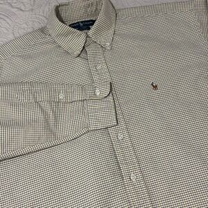 Ralph Lauren Blake Men's Oxford Button Down Shirt Plaid Yellow/Purple Sz L OCBD